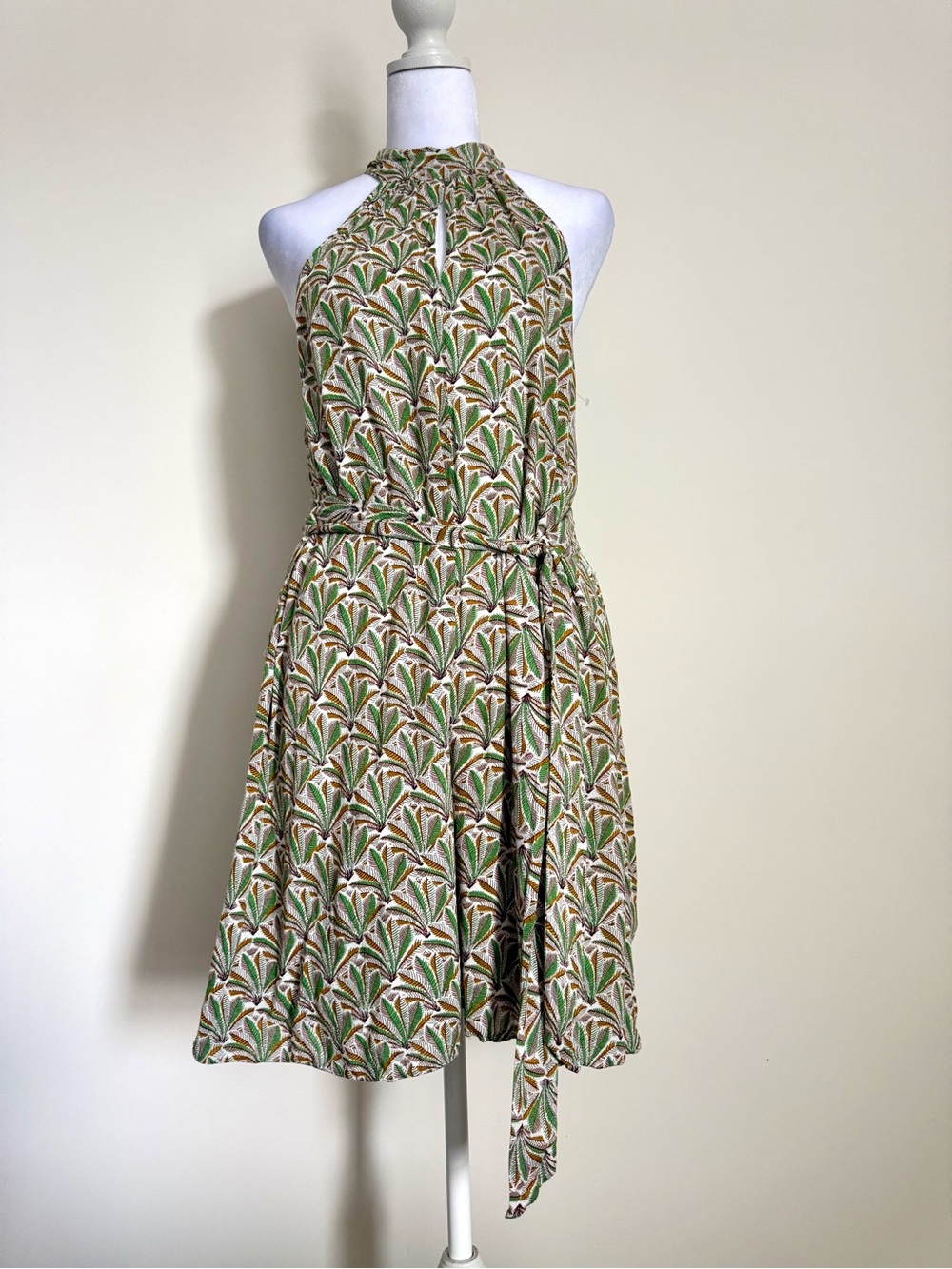 Anthropologie Green Botanical Romper size medium